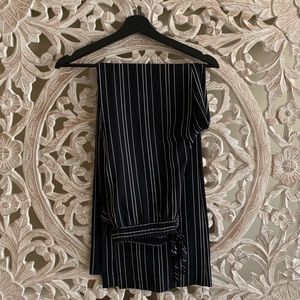 Zara Navy Striped Palazzo Pants